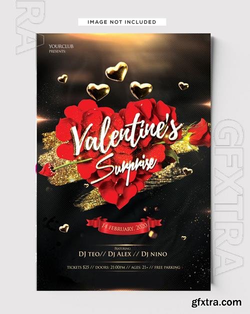 PSD elegant valentines event flyer