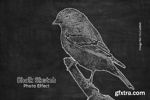 Realistic black board chalk sketch photo effect