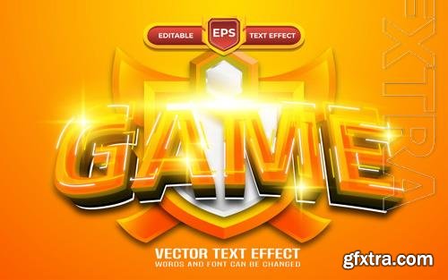 Vector games logo editable text effect