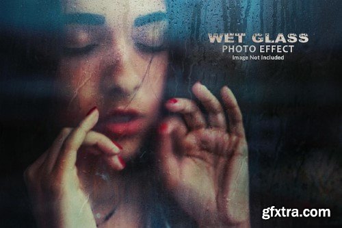 Realistic wet glass photo effect