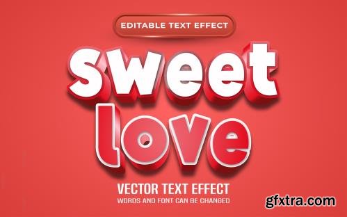 Vector sweet love editable text effect