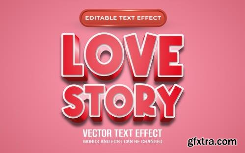 Vector love story editable text effect