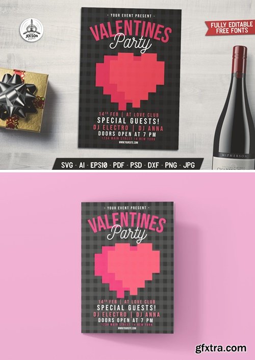 Valentines Day Card Party Flyer Brochure Z2EA5X3