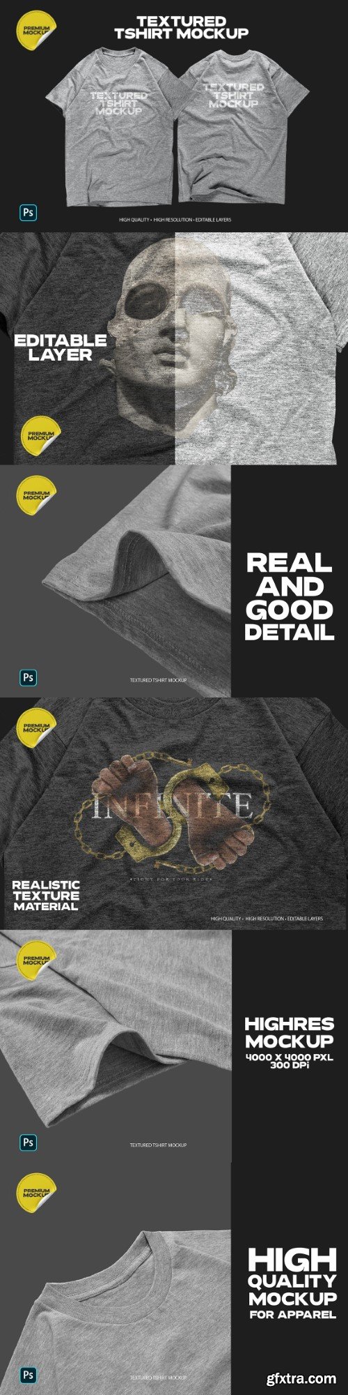 Creativemarket - Realistic Textured Tshirt Mockup 12737475