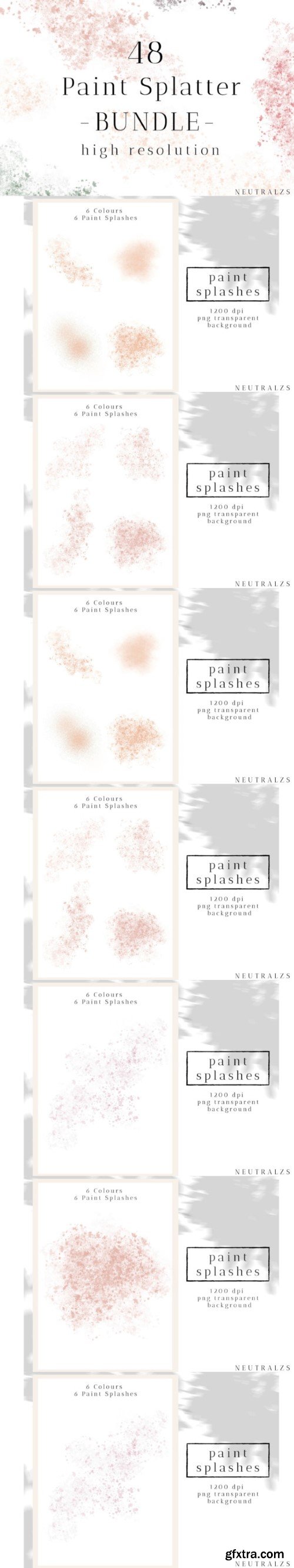 Watercolor Splatter Overlays PNG