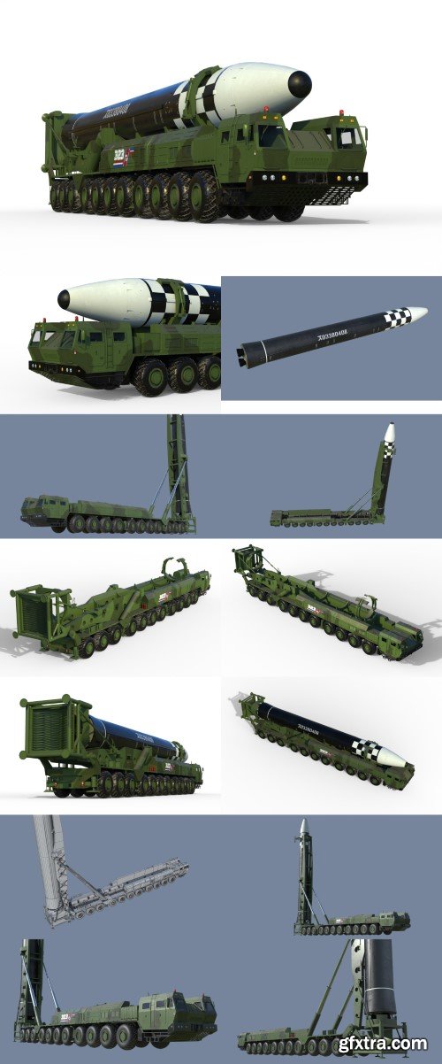 Hwasong 17 missile launcher 3D model