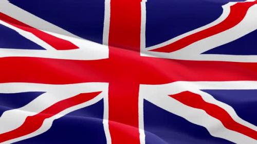 Videohive - Angled view of the British Flag flapping in 4K - 43367969 - 43367969