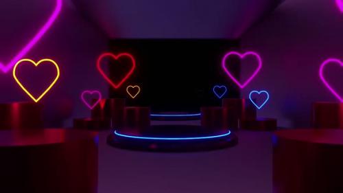 Videohive - Valentines Neon Heart Display Hd - 43368941 - 43368941