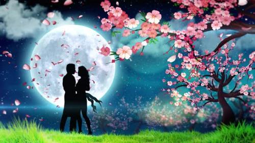 Videohive - Lover Under Cherry Blossom Tree - 43369815 - 43369815