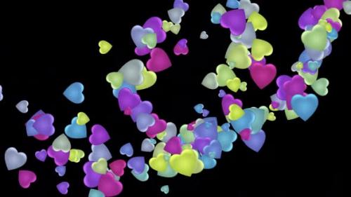 Videohive - Colorful Flying Hearts 2 - 43370400 - 43370400