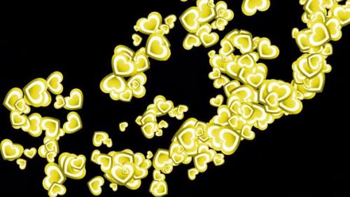 Videohive - Flying Yellow Hearts - 43370401 - 43370401