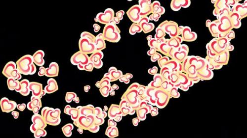 Videohive - Flying Yellow Red Hearts - 43370402 - 43370402