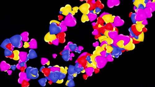 Videohive - Multicolor Flying Hearts - 43370410 - 43370410