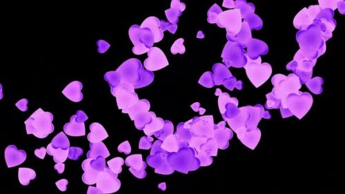 Videohive - Colorful Purple Flying Hearts - 43370412 - 43370412