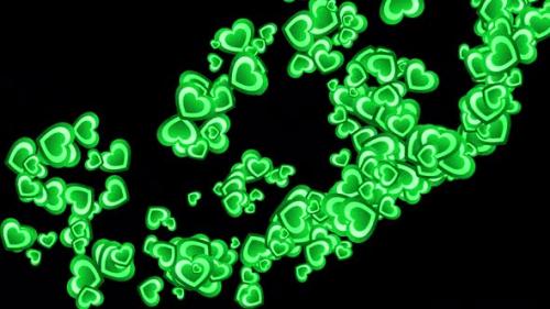 Videohive - Flying Green Hearts - 43370414 - 43370414