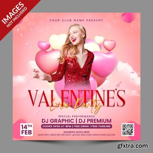 Valentines day celebration party flyer