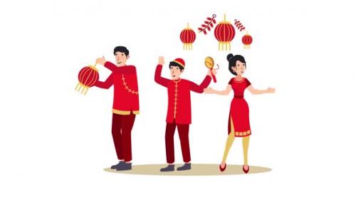 Videohive - Dance in Chinese New Year Party - 43382590 - 43382590