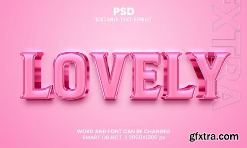 PSD lovely 3d editable photoshop text effect style with modern background