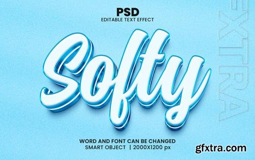 PSD softy 3d editable photoshop text effect style with background