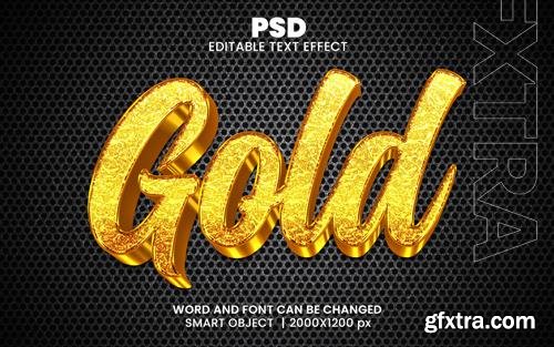PSD gold 3d editable photoshop text effect style with modern background