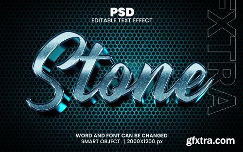 PSD stone 3d editable photoshop text effect style with modern background