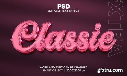 PSD classic 3d editable photoshop text effect style with background