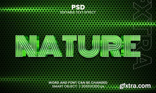 PSD nature 3d editable photoshop text effect style with modern background