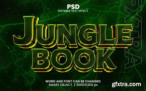 PSD jungle book 3d editable photoshop text effect style with background