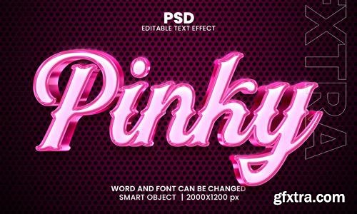 PSD pinky 3d editable photoshop text effect style with modern background