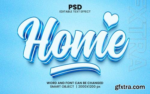 PSD home 3d editable photoshop text effect style with modern background