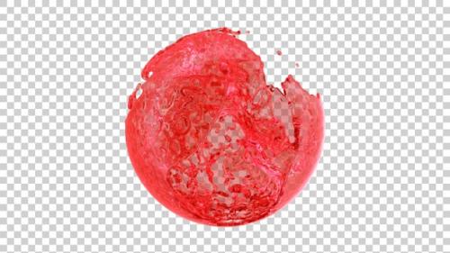 Videohive - Red Color Water Splash Ball V2 Alpha - 43382856 - 43382856