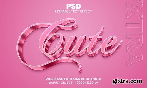 PSD cute 3d editable photoshop text effect style with modern background