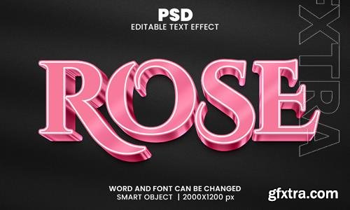 PSD rose luxury 3d editable photoshop text effect style with background