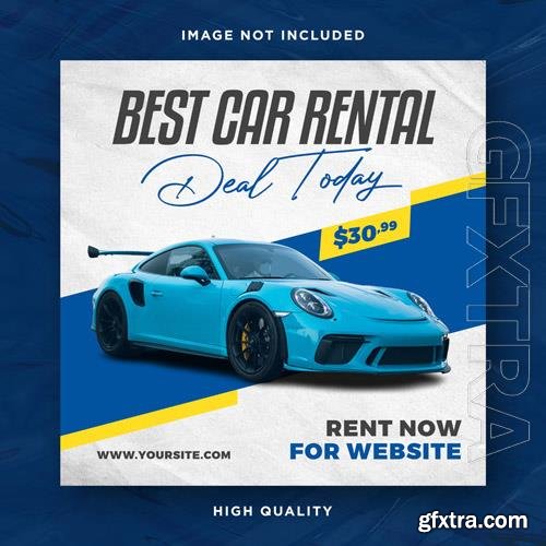 PSD car rental promotion social media instagram post banner template vol 5