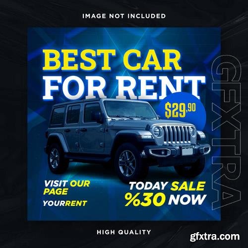 PSD car rental promotion social media instagram post banner template vol 2