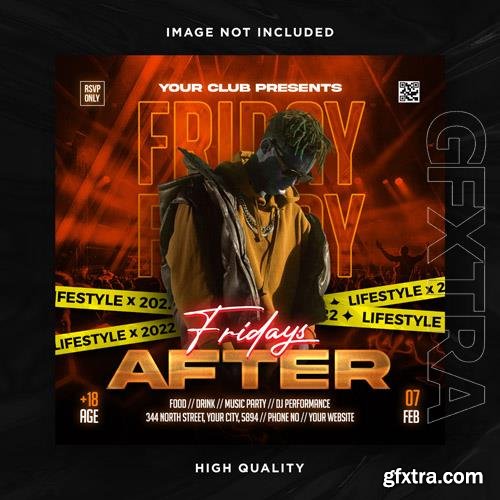 PSD night club party flyer template and social media design vol 3