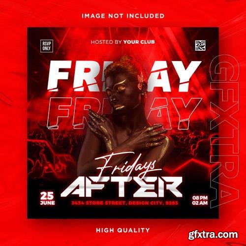 PSD night club party flyer social media post template vol 2