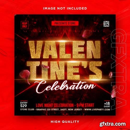 PSD valentines day flyer social media design and night club party flyer template vol 10