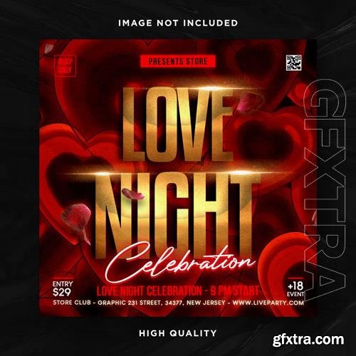 PSD valentines day flyer social media design and night club party flyer template vol 4