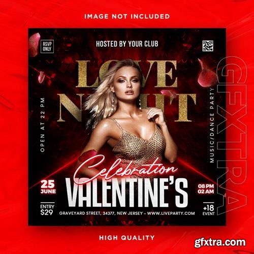 PSD valentines day flyer social media design and night club party flyer template vol 7