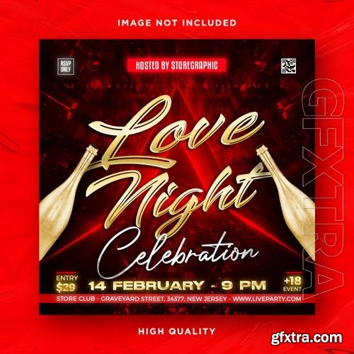 PSD valentines day flyer social media design and night club party flyer template vol 5