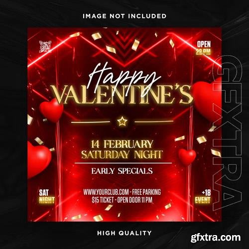 PSD valentines day flyer social media design and night club party flyer template vol 11