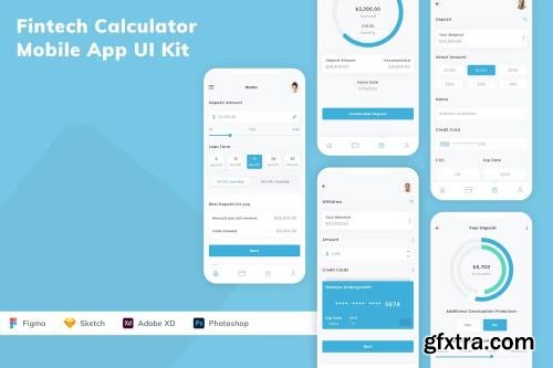 Fintech Calculator Mobile App UI Kit JHLTSC3