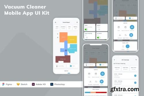 Vacuum Cleaner Mobile App UI Kit 5S2HP6E