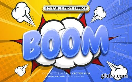 Vector boom comic cartoon hero 3d editable text effect