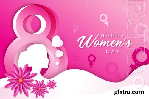 Vector 8 march, women's day greeting card