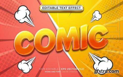 Vector comic cartoon hero 3d editable text effect