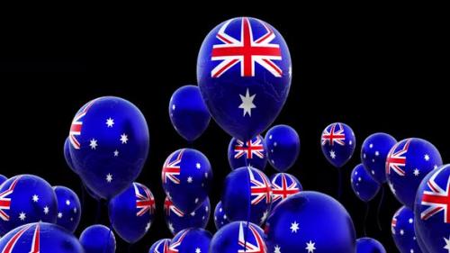 Videohive - Australia Flag On The Flying Balloons Transparent - 43396482 - 43396482