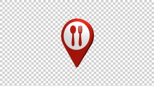 Videohive - Food And Restaurant Map Pin Location Icon Red - 43332413 - 43332413