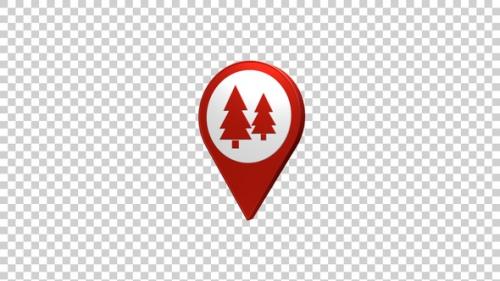 Videohive - Forest Park Map Pin Location Icon Red - 43332415 - 43332415